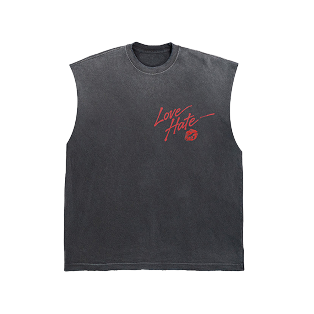 Love Hate Sleeveless T-shirt Front